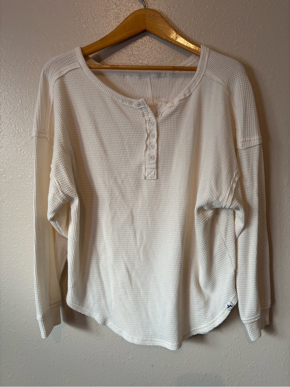 JoyLab Waffle Henley long sleeve shirt